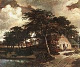 Meindert Hobbema Canvas Paintings - Landscape with a Hut
